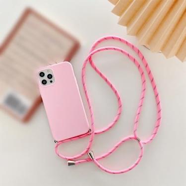 Imagem de Capa de telefone com alça de colar crossbody para Samsung Galaxy S6 S7 edge S8 S9 S10 Plus S10lite S10e Lite 5G Capa macia, rosa, para S9 Plus