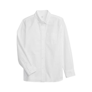 Imagem de GAP Camisa Oxford infantil para meninos, Branco, GG
