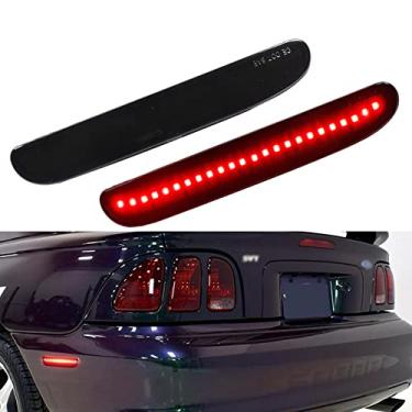 Imagem de Tonsya Kit de lentes fumê pretas de LED vermelho completo compatível com 1994 1995 1996 1997 1998 Ford Mustang V6 GT Cobra SVT Lâmpada marcador lateral para-choque traseiro