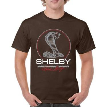 Imagem de Camiseta masculina Shelby Cobra Legendary Racing Performance American Classic Muscle Car GT500 GT Powered by Ford, Marrom, 4G