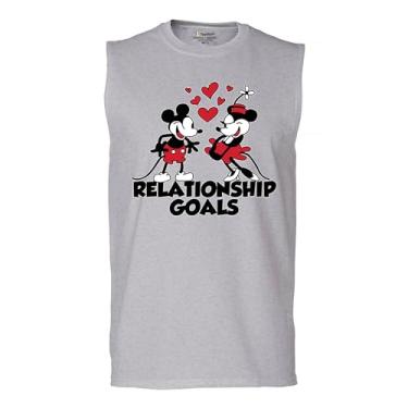 Imagem de Camiseta masculina masculina Steamboat Willie Relationship Goals Muscle Classic Vibe retrô icônico vintage, Cinza, GG