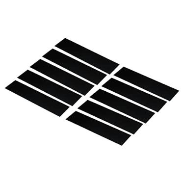 Imagem de PATIKIL Placa de nome com gravação em branco de 20 x 5 cm, pacote com 10 placas de nome personalizadas para mesa de escritório para impressão a laser DIY, preta