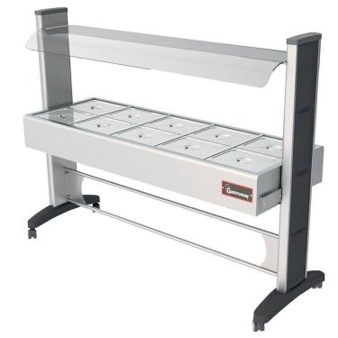 Imagem de Buffet Aquecido Gastromaq Super Luxo Inox 10 Cubas Tampa Inox Cobertura Vidro 127V BTE 10 SL AI PT IV