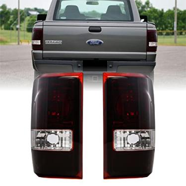 Imagem de USR UNIQUE STYLE RACING Luzes Traseiras Transparentes Vermelho Cereja Escuro (Esquerda + Direita) Compatível com Ford Ranger 2001-2011 (Lente Vermelha Cereja, Plug and Play, Conjunto de 2 Peças)