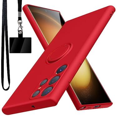 Imagem de YSLBWLE Capa para Samsung Galaxy S22 Ultra, suporte de anel giratório de 360° integrado|Forro de microfibra macio antiarranhões | Suporte para carro | Capa para celular S22 Ultra para meninas e