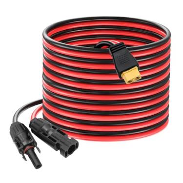 Imagem de VIKKSAER Cabo de extensão de carga solar para XT60 de 20FT-6M 12AWG, conector de painel solar para cabo adaptador XT60 para bateria LiFePO4 RV estação de energia portátil e gerador solar (20FT-6M