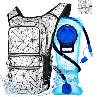 Imagem de Mochila Mothybot para caminhadas, hidratação, mochila com 2 l; Mochila para homens e mulheres; com 5 bolsos; bolsos ocultos nas costas; ótima para festivais, raves, caminhadas, ciclismo, escalada, corrida