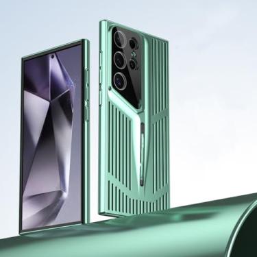 Imagem de Capa de telefone com lâmina de dissipação de calor, para samsung galaxy s22 s23 s24 ultra, malha com resfriamento fosco, verde, para galaxy 24 ultra