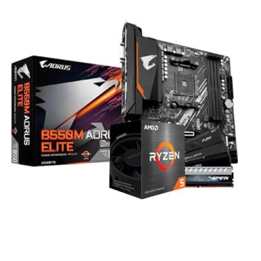 Imagem de Kit Upgrade AMD Ryzen 5 5600GT / Placa Mãe Gigabyte B550M Aorus Elite/Memória RAM 8GB DDR4 3200MHz