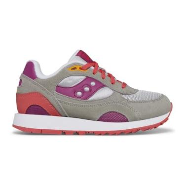 Imagem de Saucony Tênis infantil unissex Shadow 6000, Cinza/Roxo/Coral, 6.5 Wide Big Kid