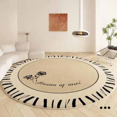 Imagem de Tapete redondo para mesa de café, lavável, resistente à sujeira, sala de estar, vestiário, decoração macia, 5, diâmetro 160cm