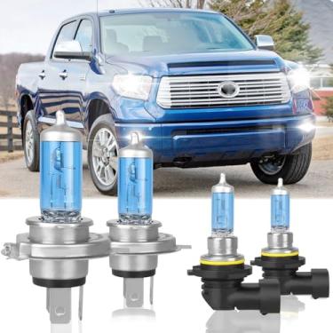 Imagem de XRDHJI Adequado para lâmpadas de farol de halogêneo de alto desempenho Tacoma 2005-2011, 9003/H4 feixe duplo alto baixo + kit de lâmpadas de substituição de lâmpada de neblina 9006, pacote com 4