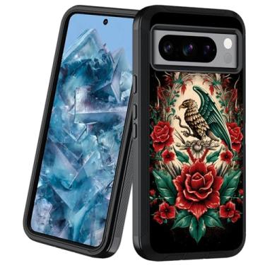 Imagem de BXIKEOPIU Capa projetada para Google Pixel 8 Pro, capa protetora resistente à prova de poeira e queda, à prova de choque de 3 camadas para Google Pixel 8 Pro (6,7 polegadas, 2023), totem asteca maia