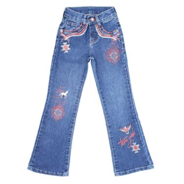 Imagem de Calça Jeans Infantil Azul Boot Cut Feminina Tassa Gold 34122