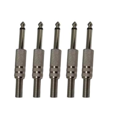 Imagem de Kit 5 Plug P10 Macho Mono com Mola Simples Dreamer