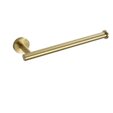 Imagem de Kit de acessórios de banheiro preto fosco, conjunto de hardware de aço inoxidável dourado, suporte de rolo de papel higiênico, gancho para robe, toalheiro, 1