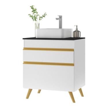 Imagem de Gabinete Banheiro 1 Porta e 1 Gaveta Retrô 70cm Multimóveis V5024, Bra