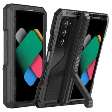Imagem de Funnywin Capa de metal para Samsung Z Fold 6 Armadura de nível militar, capa robusta com suporte para caneta S, suporte de metal, protetor de tela, protetor de tela, testado contra quedas, à prova de