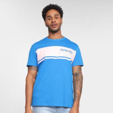 Imagem de Camiseta Colcci Bicolor Manga Curta Masculina, Azul, G