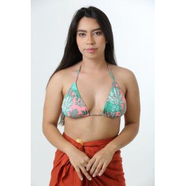 Imagem de Cortininha Estampado Coral Alça Rosa Pink - Mariazinha da Praia, GG