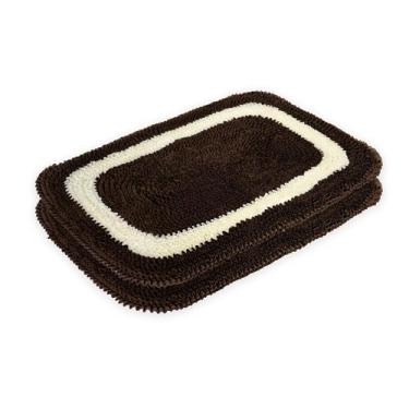 Imagem de Kit 2 Tapetes 60cm x 40cm Frufru Multiuso Malha Gel Decoração Sala Qua