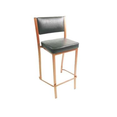 Imagem de Banqueta EMPILHÁVEL Cobre Altura 65cm assento e encosto Preto - Poltro