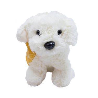 Imagem de Chaveiro Cachorro Laço Orelhas Marrom 17cm Pelúcia - Fofy Toys