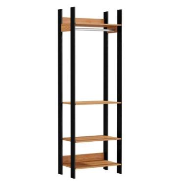 Imagem de Closet Guarda Roupa Cabideiro 04 Prateleiras Modulado 220x73 Cm Leaf D
