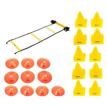 Imagem de Kit Funcional Escada de Agilidade + 10 Cones + 10 Chapéu Chinês - Odin