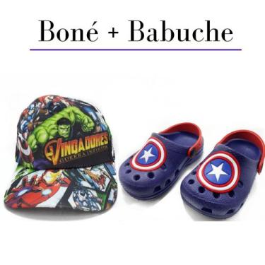 Imagem de Babuche Infantil Masculino Personagens + Boné - Rycler Outlet , Azul c