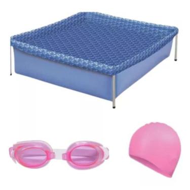 Imagem de Kit Lazer Piscina + Oculos De Natação + Touca De Mergulho - BOTAFOGO