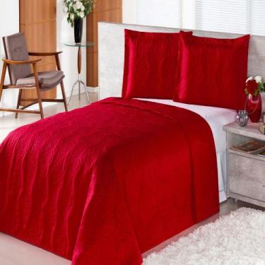 Imagem de Cobre Leito Solteiro Pratic Rosas Vermelho Enxovais Aquarela 3 peças