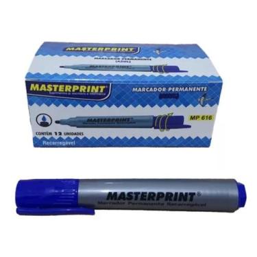 Imagem de Pincel Marcador Permanente Mp 616 Recarregável - Masterprint, Azul