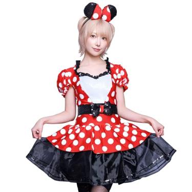 Imagem de Disguise Fantasia feminina glamourosa da Minnie Mouse da Disney, Vermelho/branco/preto, Medium/8-10