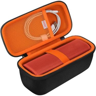 Imagem de BOVKE Estojo de transporte compatível com alto-falante sem fio Bluetooth portátil à prova d'água Sonos Roam 2, suporte para alto-falante Bluetooth com bolso de malha para carregar acessórios de cabos,