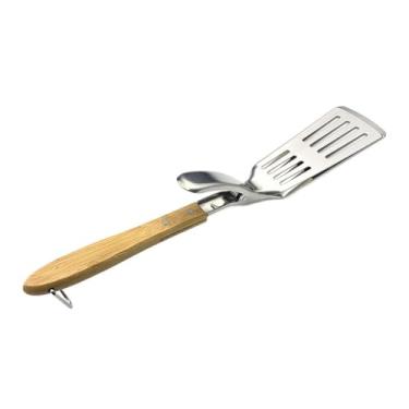 Imagem de Clipe de espátula para churrasco, clipe de churrasco de aço inoxidável, clipe de churrasco de pizza, aparelho de pá de grelha, pá e alicate são dois em um para hambúrguer de pão de bife de churrasco