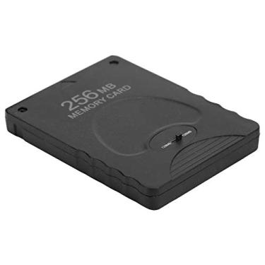 Imagem de Cartão de memória de 256 MB, cartão de memória de jogo portátil de alta velocidade 256 MB acessório para console de dados de jogos PS2(Preto)