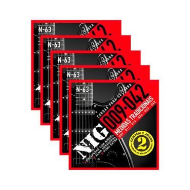 Imagem de Encordoamento Guitarra Nig N-63 .009 - 042 Kit 10 jogos PR2N63L - Roux