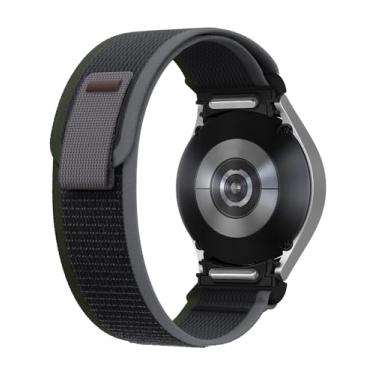 Imagem de Pulseira robusta para Samsung Galaxy Watch 6 5 4 de 40 mm, 44 mm, 42 mm, 46 mm, 43 mm, 5 Pro de 45 mm, pulseira esportiva de nylon macio sem lacunas com um clique para Galaxy Watch 6 5 4, verde e