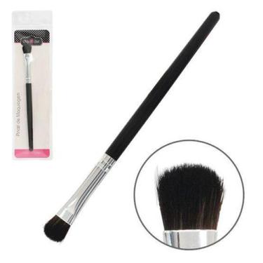 Imagem de Pincel para Make Maquiagem com Cabo Preto Prata 15cm - Rio De Ouro