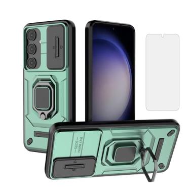 Imagem de Asuwish Capa de telefone para Samsung Galaxy S24 5G com capa deslizante para câmera protetora de tela de vidro temperado, suporte de anel, resistente, fino, protetor militar, célula híbrida S 24 24S