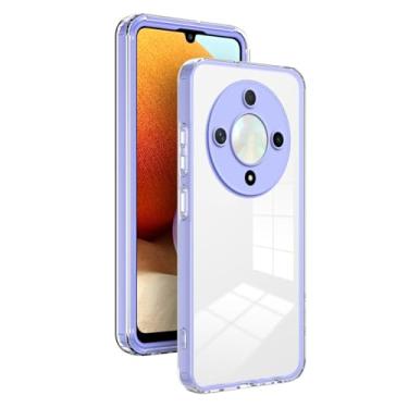 Imagem de Elubugod Anel de proteção de câmera capa de telefone compatível com Honor X9b, capa de telefone 3 em 1 anti-queda compatível com Honor Magic 6 Lite 5G ALI-NX3 / X9b ALI-NX1 capa roxa