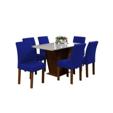 Imagem de Kit 4 Capa De Cadeira Com Elástico Sala Cozinha Luxo - Dennis Confecçõ