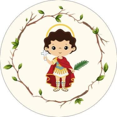 Imagem de Painel De Festa Redondo 1,50x1,50 -  Galhos e Folhagens Santo Expedito