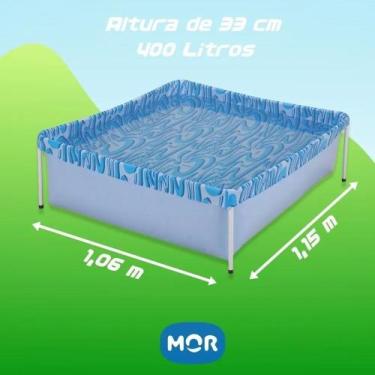 Imagem de Piscina montável com armação retangular 400 litros  mor