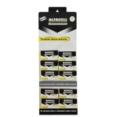 Imagem de Kit 50 Laminas Aco Inoxidavel Aparelho De Barbear 10 Caixas - ALFACELL