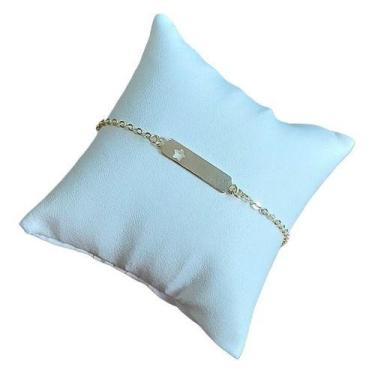 Imagem de Pulseira Plaquinha Estrela Infantil Folheado A Ouro 18k Semi - De Cast
