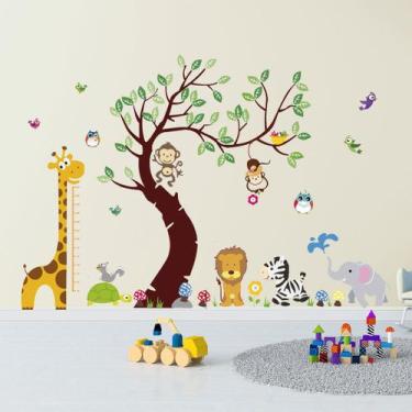 Imagem de Adesivo De Parede Infantil Zoo Safari Girafa Regua De Altura II - Grud