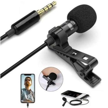 Imagem de Microfone de Lapela Profissional Estéreo para Celular Notebook Reunião