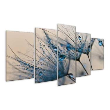 Imagem de Quadro 5 Peças Dente de Leão Azul Orvalho Água Mosaico - Decorado Prem